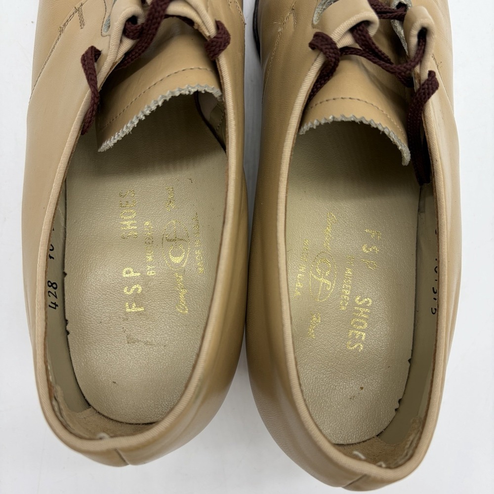 Vtg FSP Shoes Musebeck Womens 6.5 C/A Oxford Pumps Comfort Flex Taupe Leather US - Picture 7 of 11